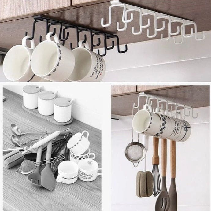 Clever Metal Hook Rack, Multi Hooks Mug Hook Rack Space Saving Quality Cabinet Hook Multifunctional Storage Holder Hanging Cup Holder Kitchen Organizer, Multifunctional Stuck Board Organizer, Under Cabinet Closet Hook Rack Clever Metal Hook Rack, Multi Hooks Mug Hook Rack Space Saving Quality Cabinet Hook Multifunctional Storage Holder Hanging Cup Holder Kitchen Organizer, Multifunctional Stuck Board Organizer, Under Cabinet Closet Hook Rack